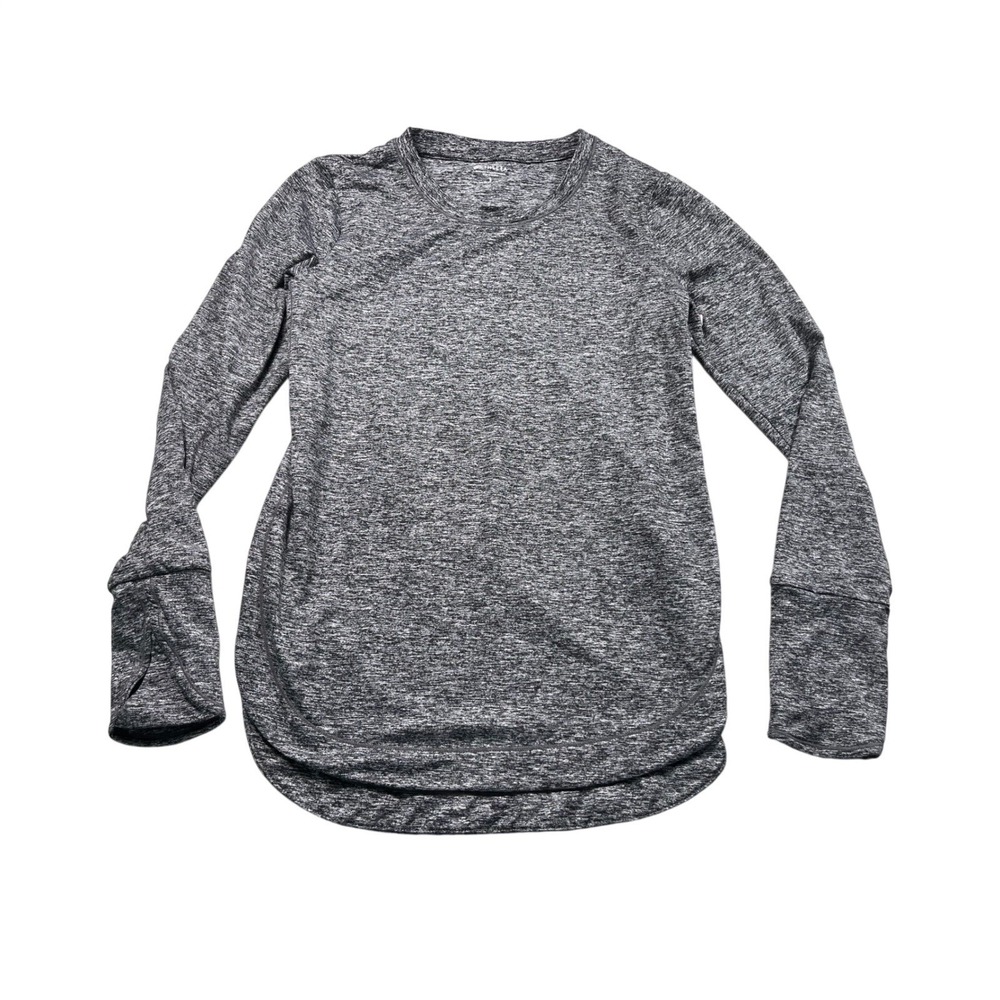 Athleta Gray‎ Long Sleeve Performance Top Size Small Heathered Thumbholes